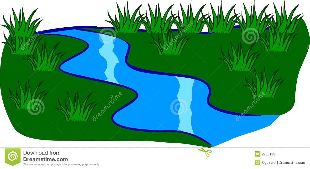 Vector Illustration Of A Brook Water