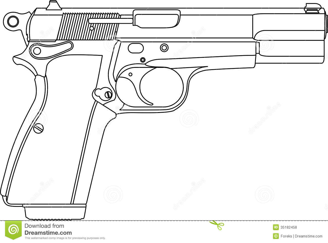 Wireframe Gun Pistol Royalty Free Stock Photos   Image  35182458