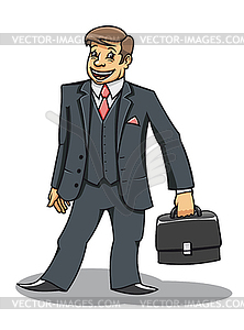 Young Man With Briefcase   Vector Clipart