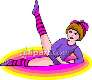 Young Woman Stretching Before Exercise   Royalty Free Clipart Picture