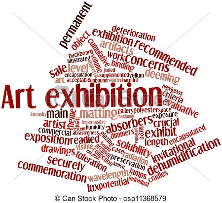 Abstract Word Cloud For Art Exhibition With Related Tags And Terms