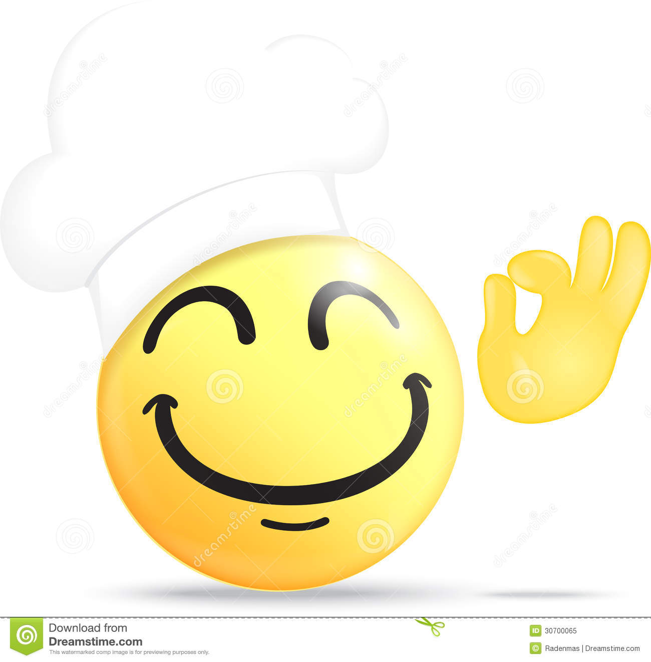 Chef Emoticon With Ok Hand Royalty Free Stock Photo   Image  30700065