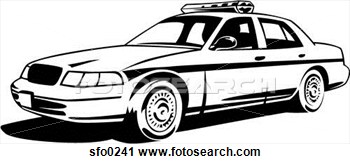 Clipart   A Cop Car  Fotosearch   Search Clipart Illustration Posters