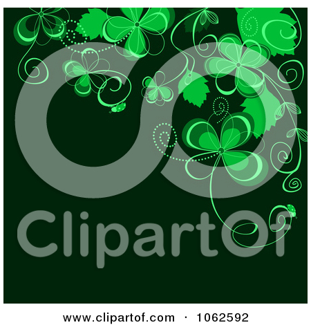 Clipart Green Floral Background 6   Royalty Free Vector Illustration