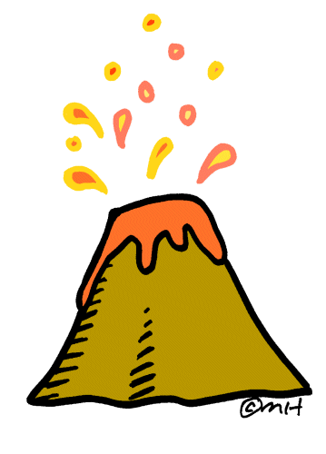 Erupting Volcano  In Color    Clip Art Gallery