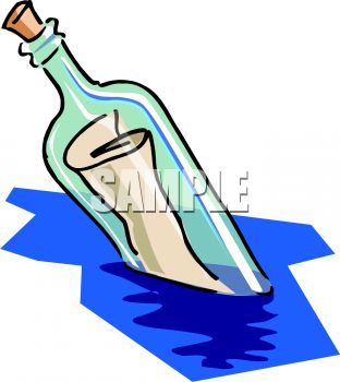Message In A Bottle   Royalty Free Clip Art Illustration