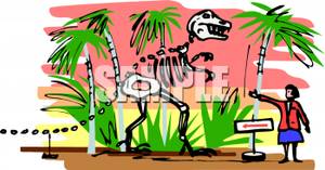 Natural History Museum Dinosaur Exhibit   Royalty Free Clipart Picture