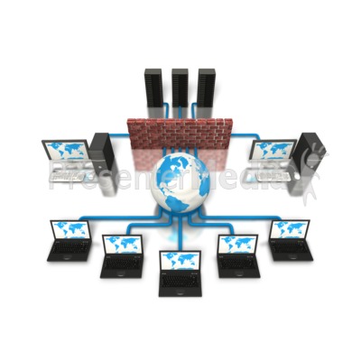 Network Firewall Protection Computer Presentation Clipart