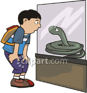 On A Field Trip At A Reptile Exhibit   Royalty Free Clipart Picture