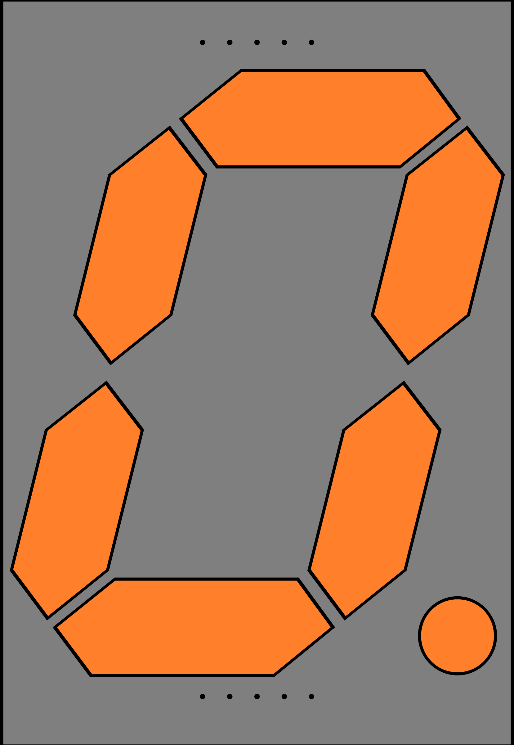 Orange Seven Segment Display  Zero By Jonathan357