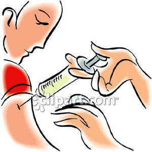 Person Getting A Shot   Royalty Free Clipart Picture