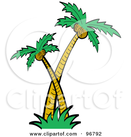 Royalty Free  Rf  Clipart Illustration Of Big And Small Coconut Palm