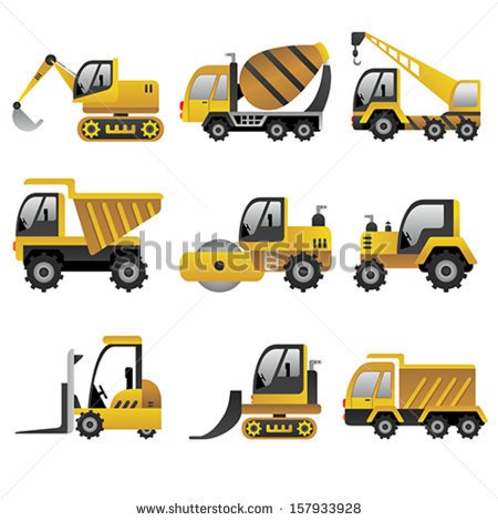 Stock Vector A Illustration Of Big Construction Vehicles Icon