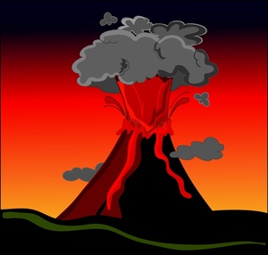Volcano Clipart Image   Erupting Volcano