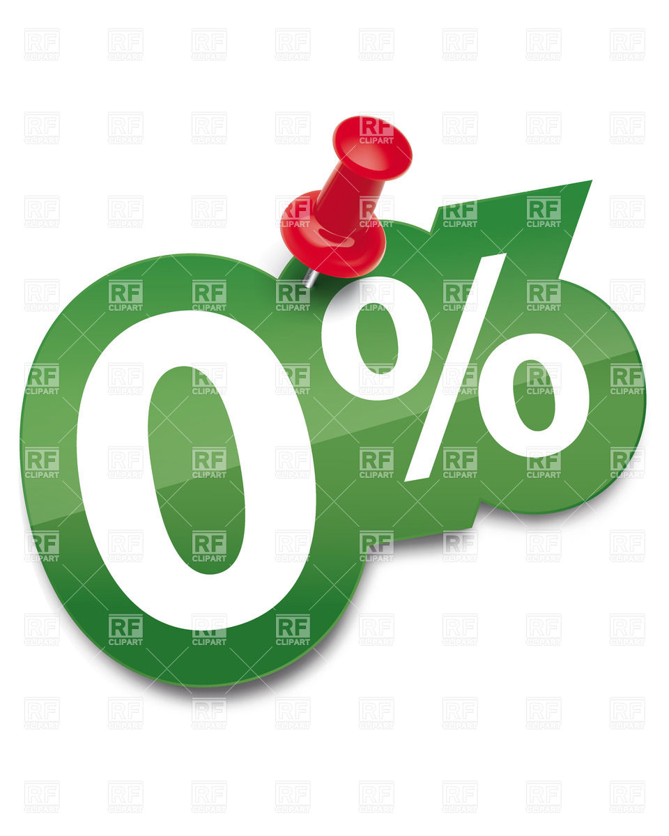 Zero Percent Sticker Fixed By Thumbtack Download Royalty Free Vector