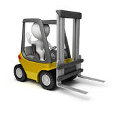 3d Small People   Forklift   Clipart Graphic