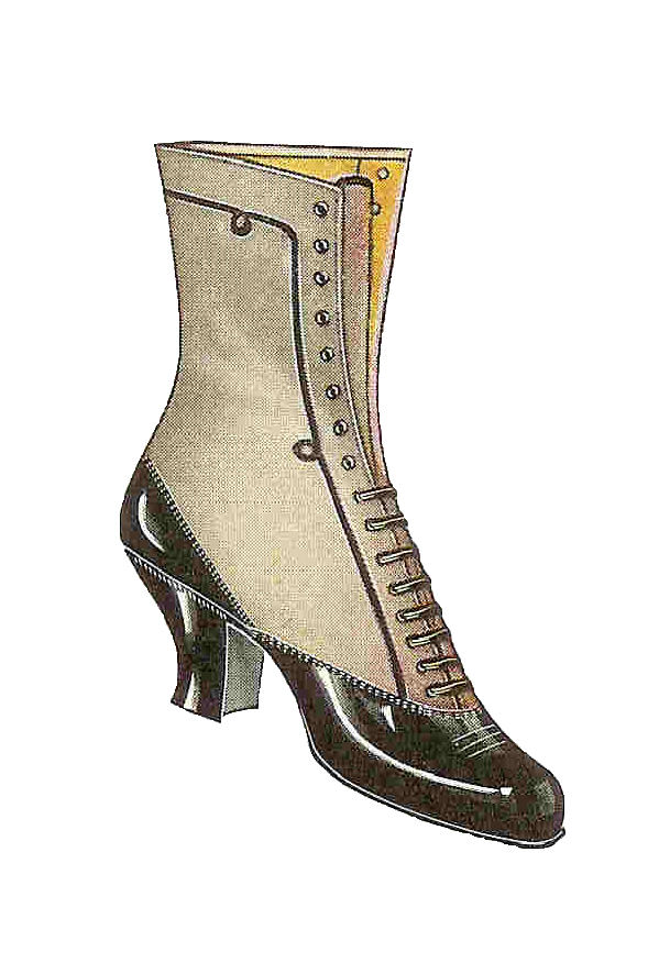 Antique Images  Free Shoe Clip Art  Vintage 1917 Women S Boot Black