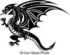 Black Dragon Clip Art Vector Graphics  2450 Black Dragon Eps Clipart    