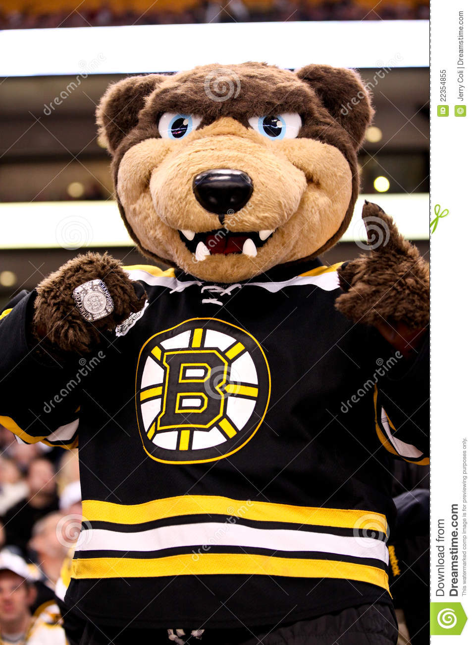 Blades Boston Bruins Mascot With Stanley Cup Ring Editorial Image    