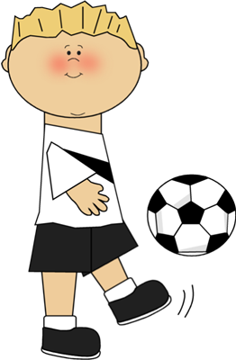 Boy Playing Soccer Clip Art Image   Boy Playing Soccer And Kicking