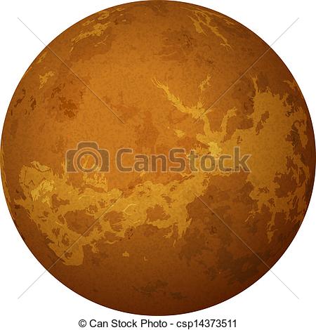 Clip Art Of Planet Venus Isolated On White   Realistic Planet Venus