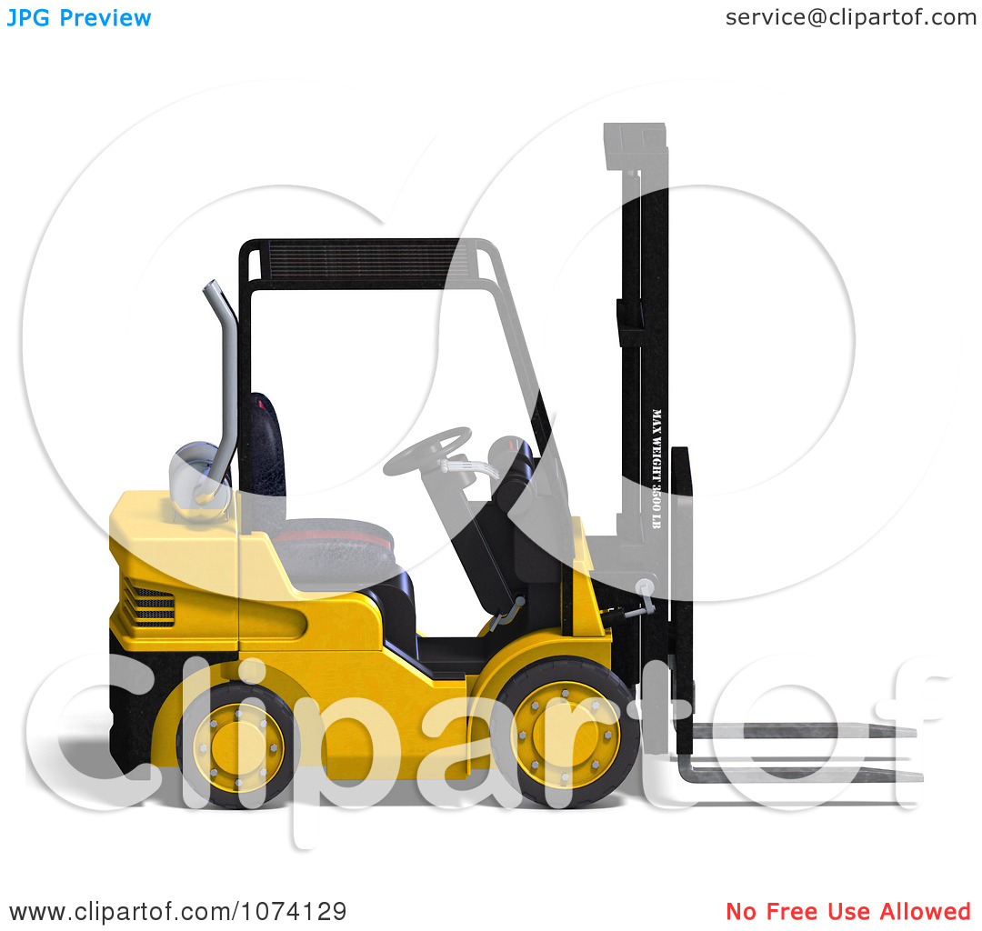 Clipart 3d Warehouse Forklift 2   Royalty Free Cgi Illustration By