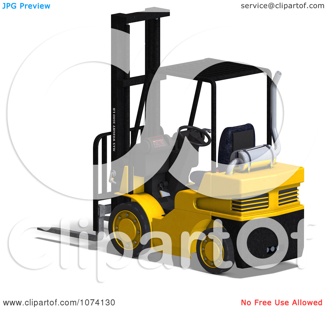 Clipart 3d Warehouse Forklift 3   Royalty Free Cgi Illustration By