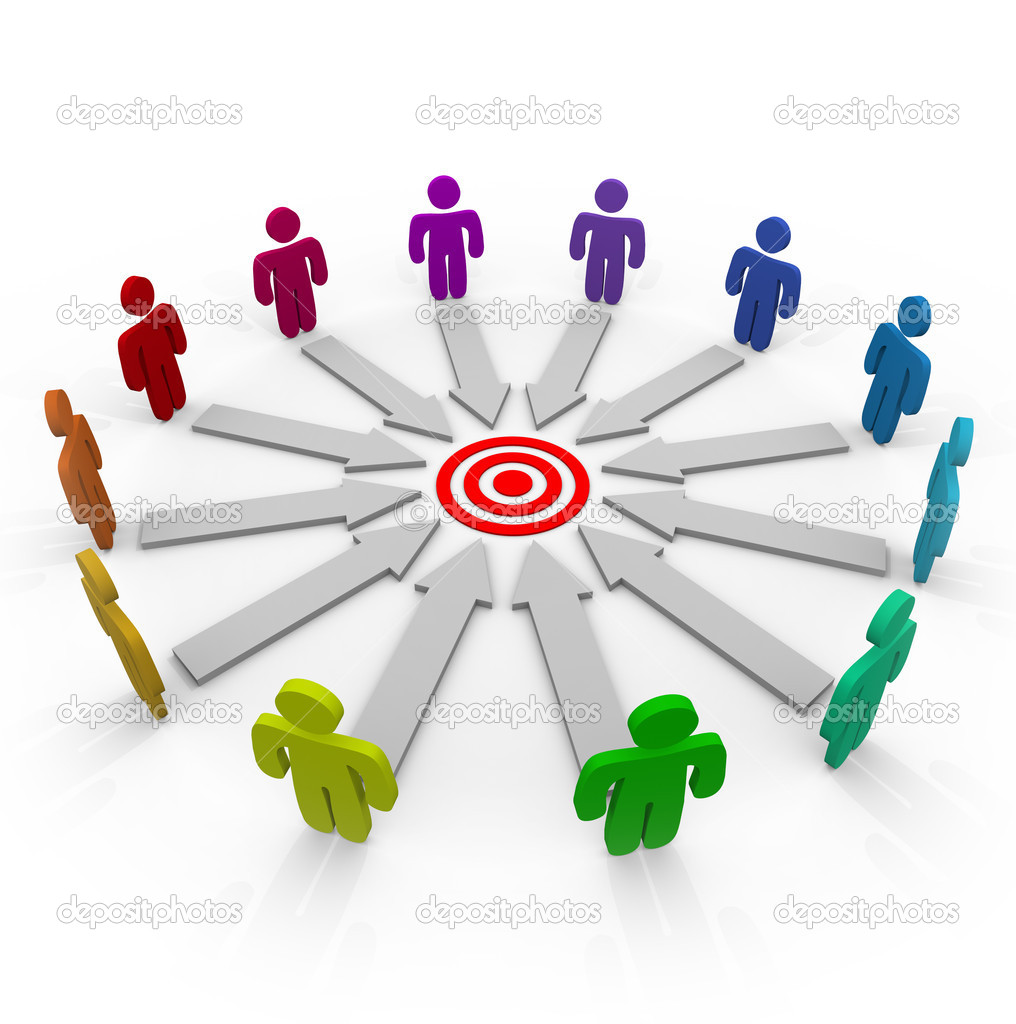 Competitors Aiming For The Same Goal   Stock Photo   Iqoncept