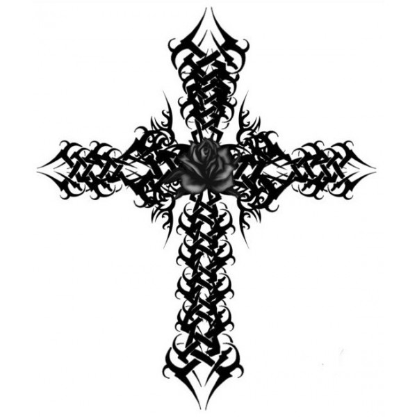 Fancy Cross Outline Gothic Cross