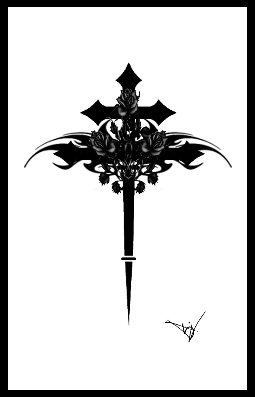 Gothic Cross With Roses By Quicksilverfury On Deviantart