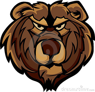 Grizzly Bear Mascot Head Graphic Royalty Free Stock Photography