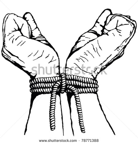 Hands Tied Stock Vector Illustration 78771388   Shutterstock