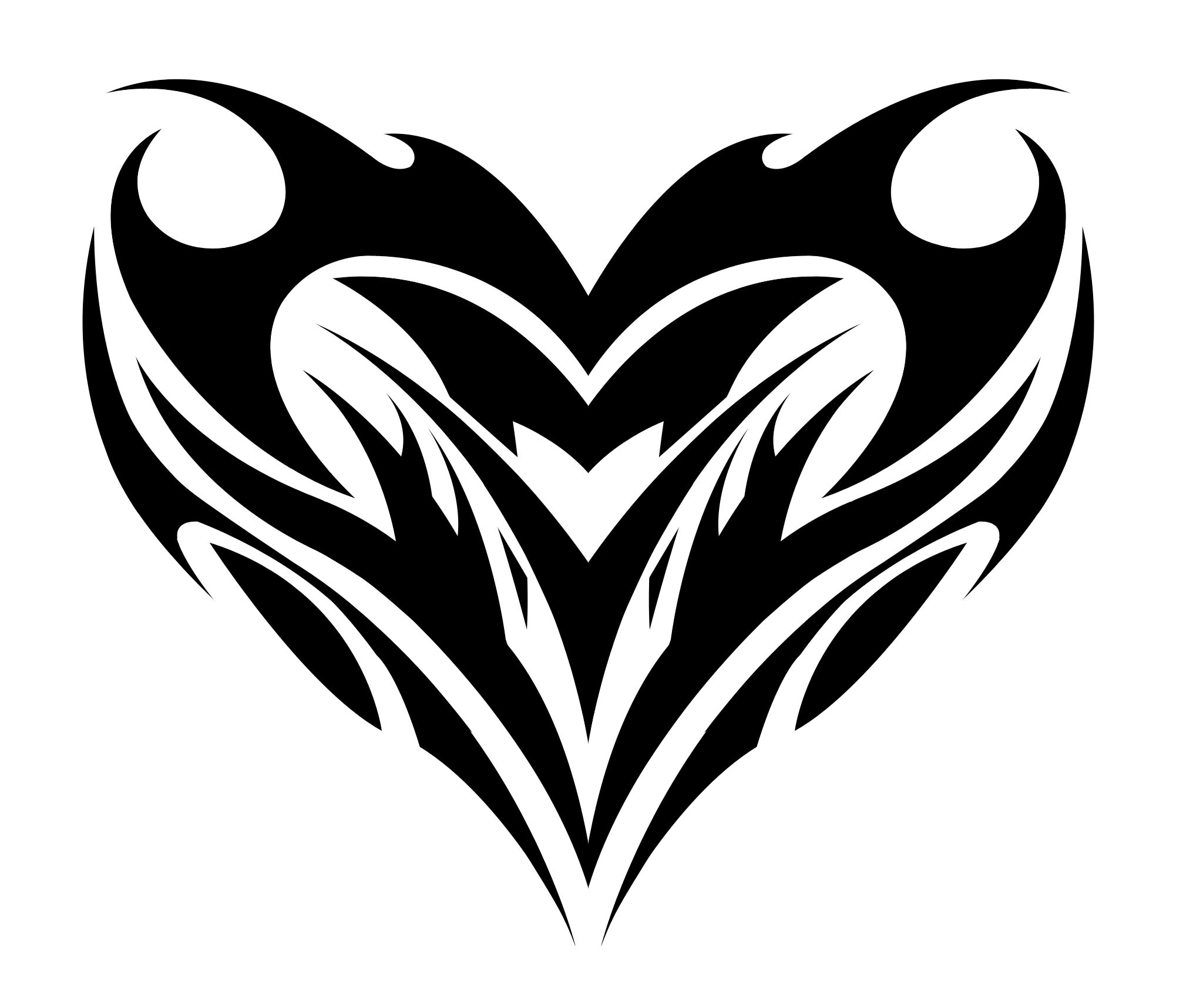 Heart Tattoo Design Tribal Black Ink Gothic Heart Tattoo Design Cool
