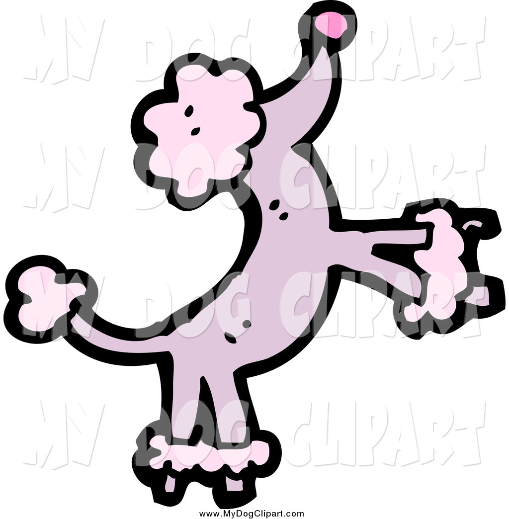 Larger Preview  Clip Art Of A Purple Poodle Rearing By Lineartestpilot