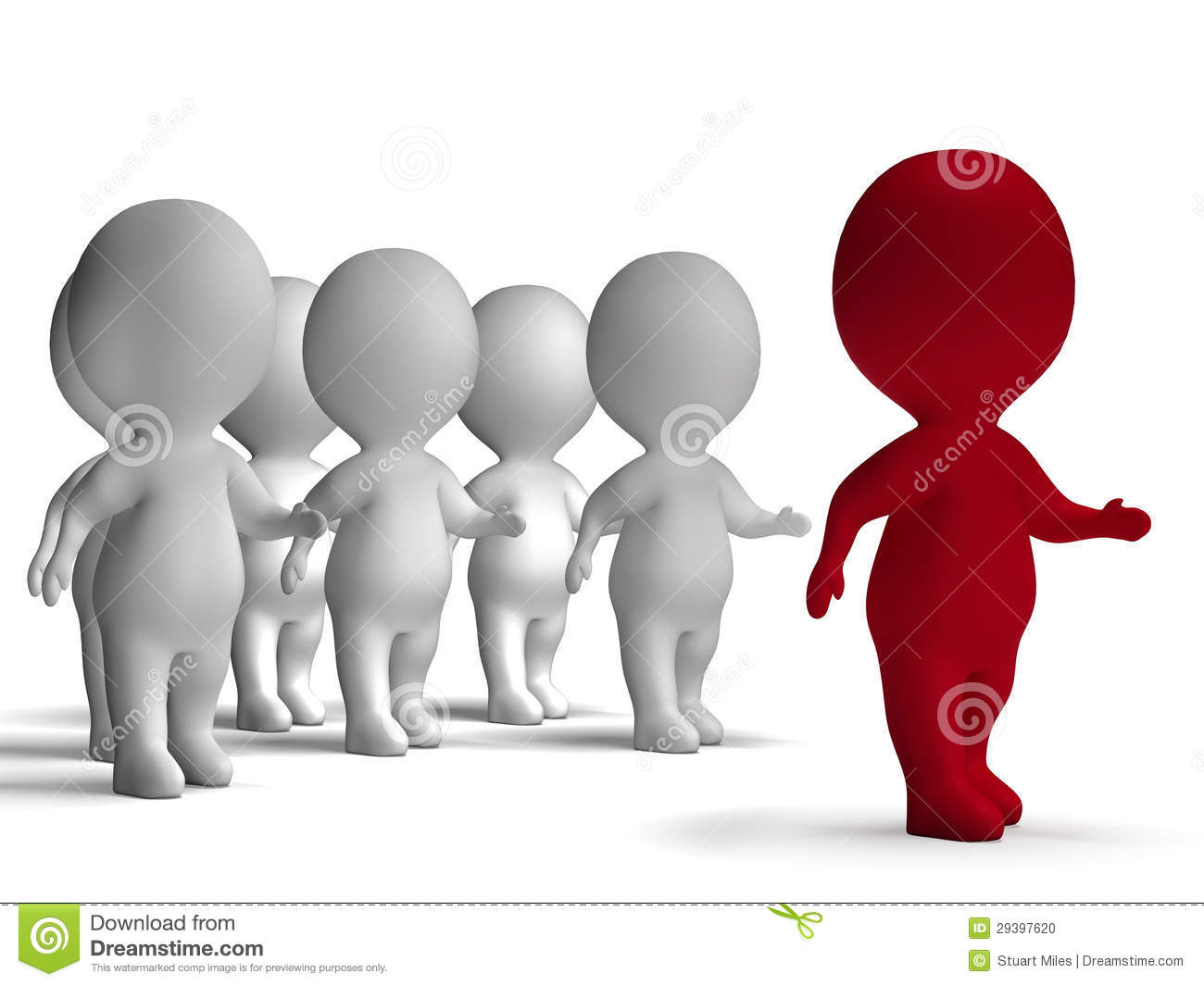 Leading 3d Characters Shows Command And Leadership Stock Photo   Image