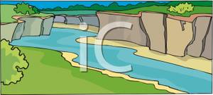 River Running Through A Canyon Clipart Image