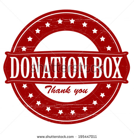 Stamp With Text Donation Box Inside Vector Illustration   Stock