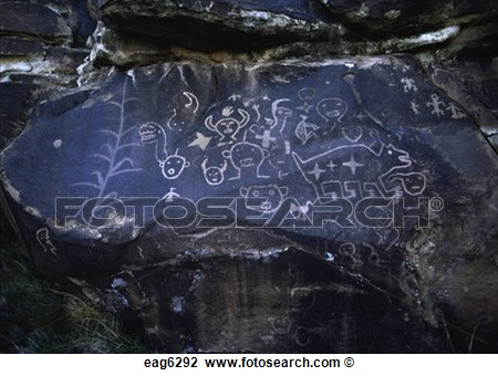 Stock Photo Of Ancient Petroglyphs In Chama River Canyon  Georgia O