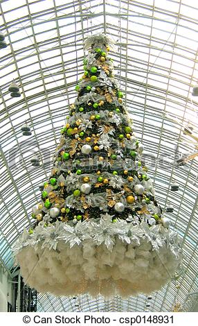 Stock Photography Of Christmas Tree In A Mall   Floating Christmas