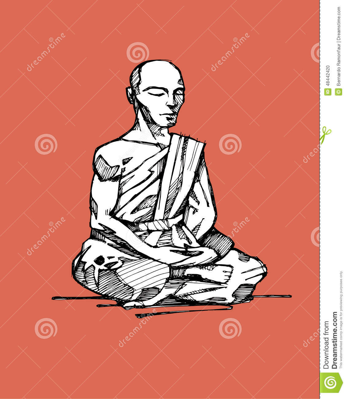 Tibetan Monk Stock Vector   Image  48442420