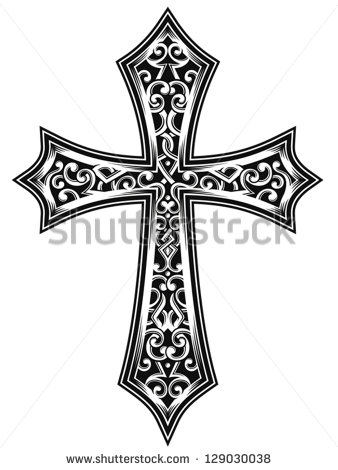 Vector Download   Ornate Christian Cross Vector