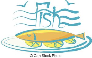 Vector Fish   Vector Fish With Calligraphic Inscription And