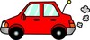 Car Clipart Image   Red Cartoon Car With Exhaust