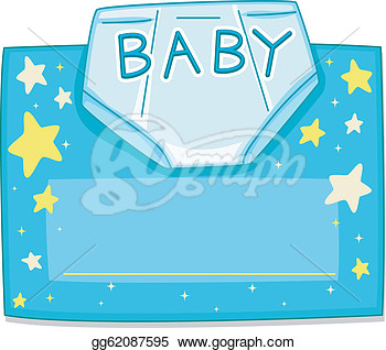 Card Design Featuring A Baby Diaper  Clipart Drawing Gg62087595