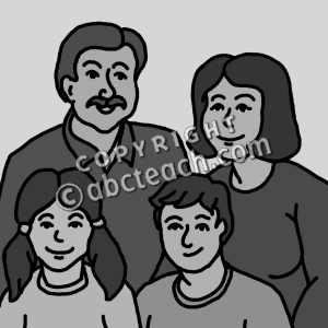 Clip Art  Family Grayscale   Preview 1