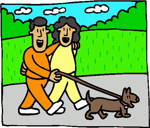Couple Walking Dog 2 Clipart   Couple Walking Dog 2 Clip Art