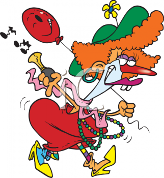 Female Clown Honking A Horn   Royalty Free Clip Art Image