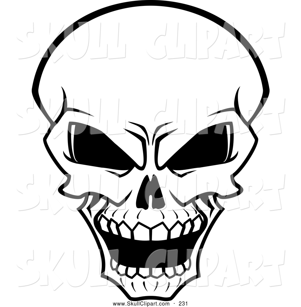 Flesh Clipart Vector Clip Art Of A Scary Glaring Bleached Skull By