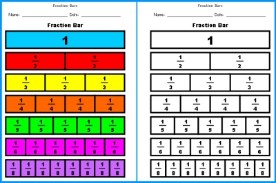 Fraction Bar Templates And