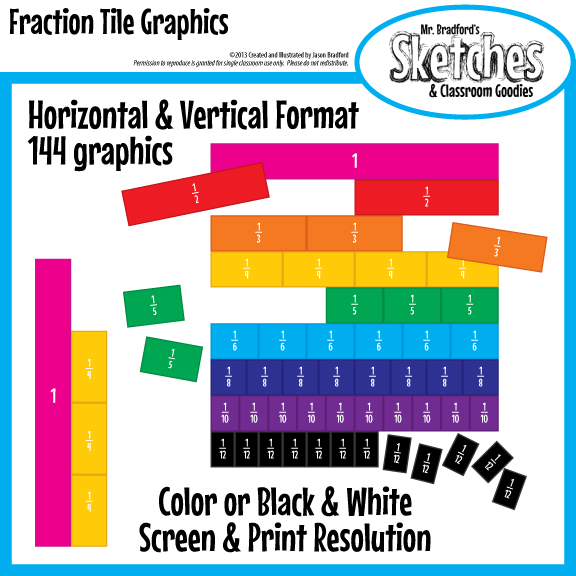 Fraction Tiles Clip Art Graphics